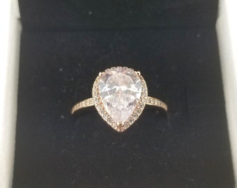 Pandora Rose Ring Radiant Teardrop Ring 
