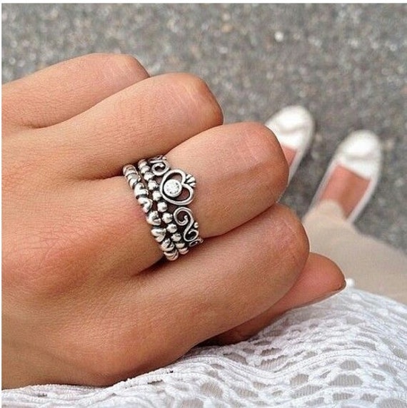 New Pandora Sterling Silver My Princess Stackable Ring -  Israel