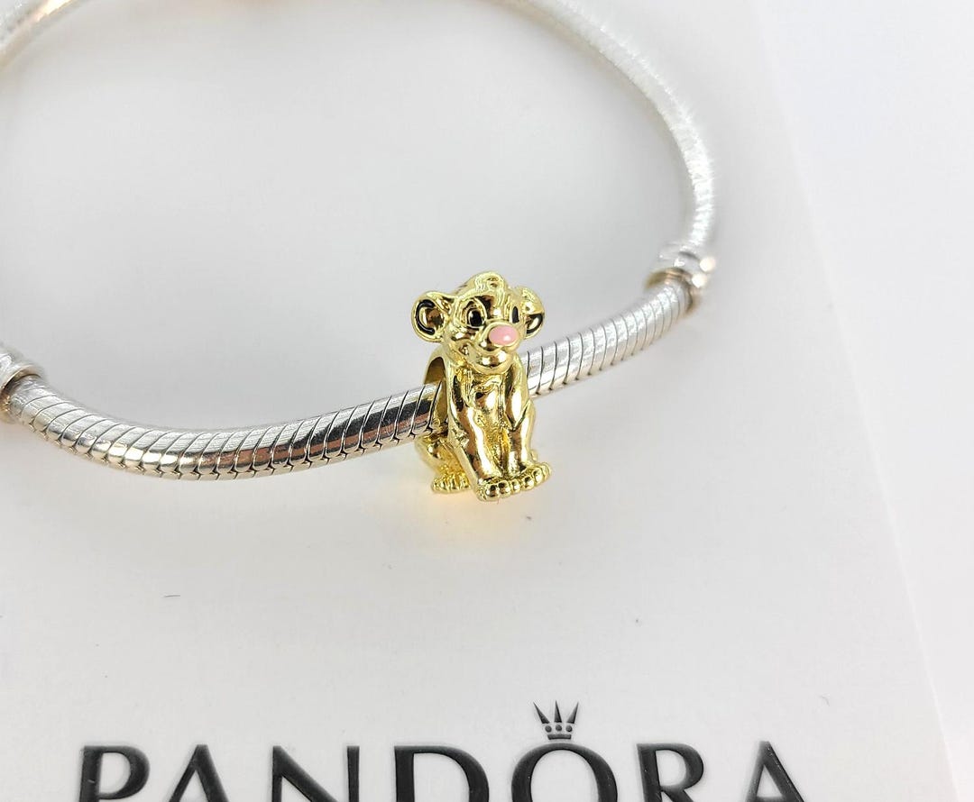 Pandora Disney the Lion King Simba Charm 14K Gold Plated 763376C01 W ...