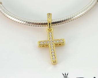 Pandora gold cross charm best sale
