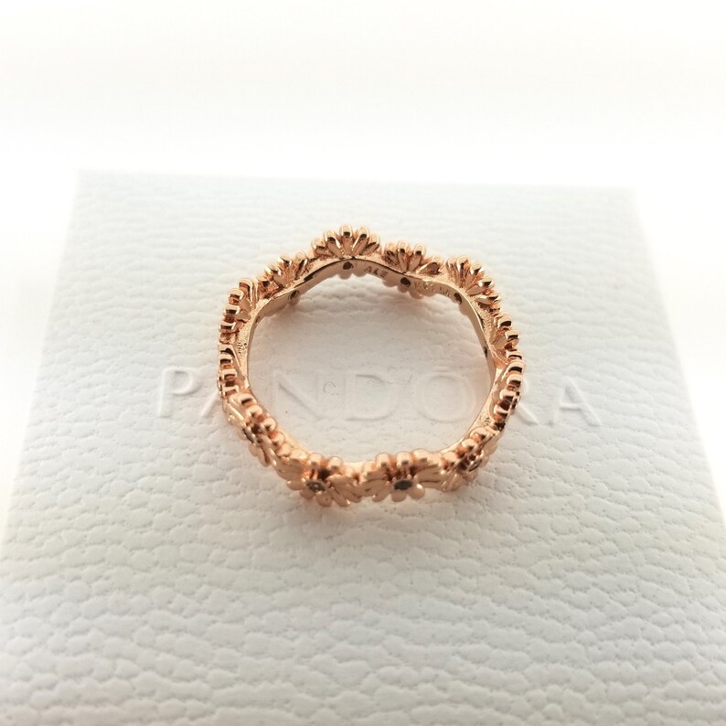 New Pandora Rose Gold Sparkling Daisy Flower Crown Ring Etsy