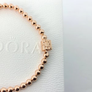 New Pandora Rose Gold Beads & Pavé Bracelet # 588342CZ w / Box US 6.5 , 7.5 , 8.3 EU 17 , 19 , 21