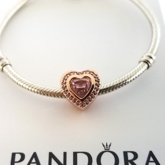 Rose Gold Plated Sparkling Love Charm 