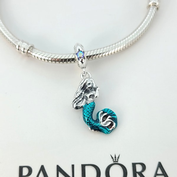 New Pandora Silver Disney The Little Mermaid Ariel Dangle Charm # 792695C01 w/Box