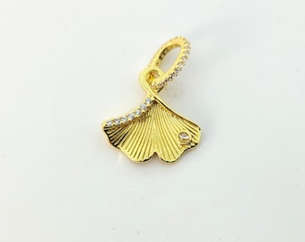 New Shine Gingko Leaf Dangle Charm Pendant for Pandora Bracelet # 762428C01 w/Box