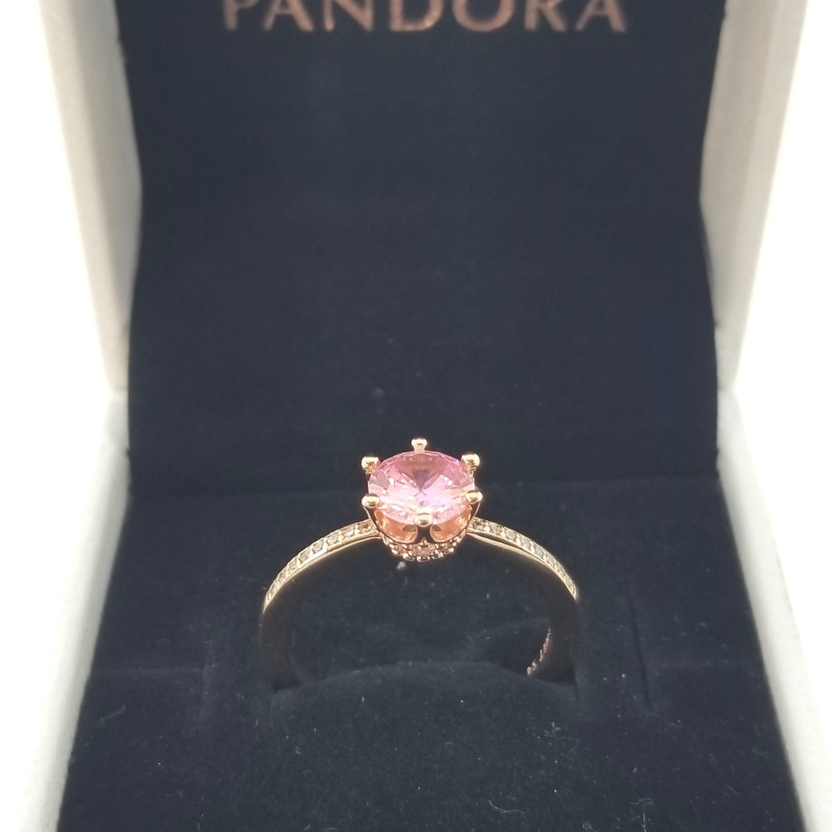 New Pandora Rose Pink Sparkling Crown Solitaire Ring - Etsy