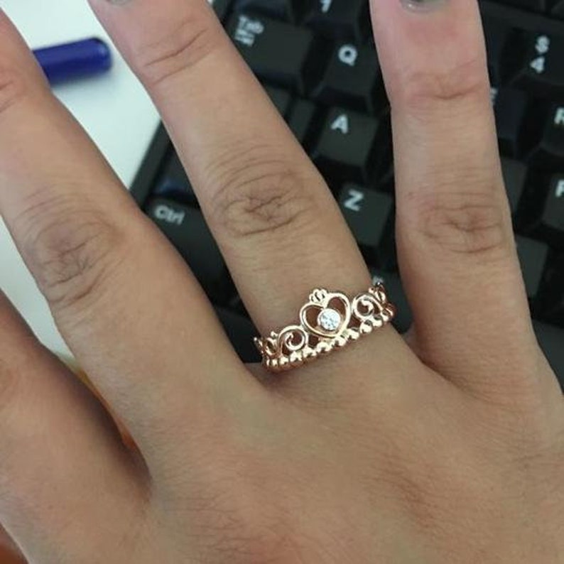 New Pandora Rose Gold My Princess Tiara Ring 180880CZ Size Etsy