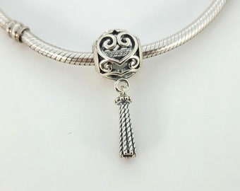 New Sterling silver Enchanted Heart Tassel Charm For Pandora Bracelet 797037 w Box