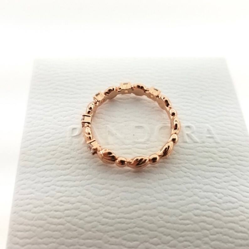 New Pandora Rose Gold Sparkling Seashell Band Ring Etsy