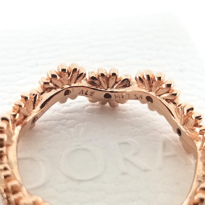 New Pandora Rose Gold Sparkling Daisy Flower Crown Ring Etsy