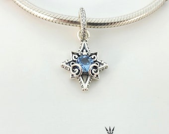 Neue Sterling Silber Disney Cinderella Blue Star Anhänger Charm für Pandora Armband # 399560C01 w / Box