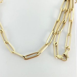 14K Solid Gold Paperclip 2mm Chain Necklace 18 inch - Cute Necklace - paper clip Necklace - Chain Necklace - Gold Chain Necklace