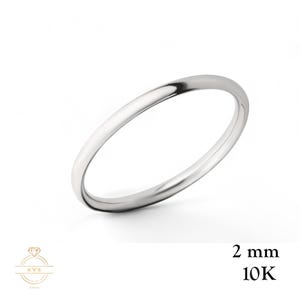 Anillo de bodas europeo de oro blanco de 10 quilates de 2 mm - Ajuste cómodo - PULIDO - Anillo de oro macizo - Anillo de bodas para mujer y hombre - Grabado gratuito