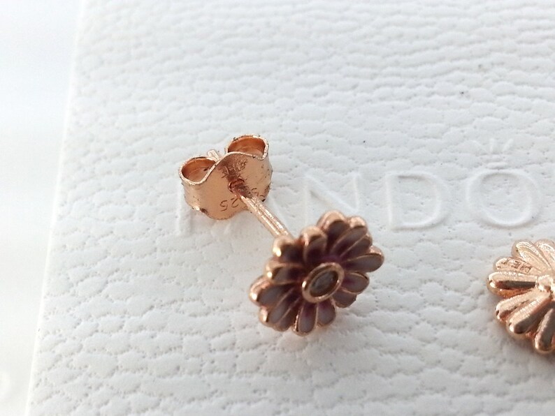 New Pandora Rose Gold Plated Pink Daisy Flower Stud Earrings Etsy