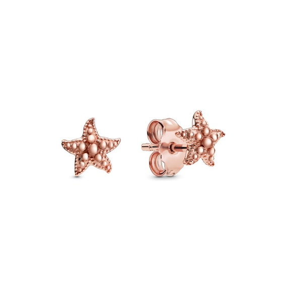 Nuovo Pandora oro rosa perline stella marina orecchino stud - Etsy Italia