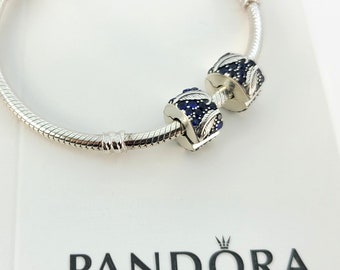 New Pandora Curved Feather & Pavé Clip Charm # 792552C01 X 2