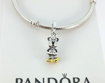 Pandora Silber Disney 100th Jahrestag Minnie Maus Anhänger # 792559C01 mit Box