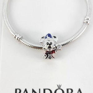 New Pandora Disney Sorcerer Apprentice Mickey Charm # 792954C01 w/Box