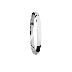 May include: A simple, polished silver wedding band.