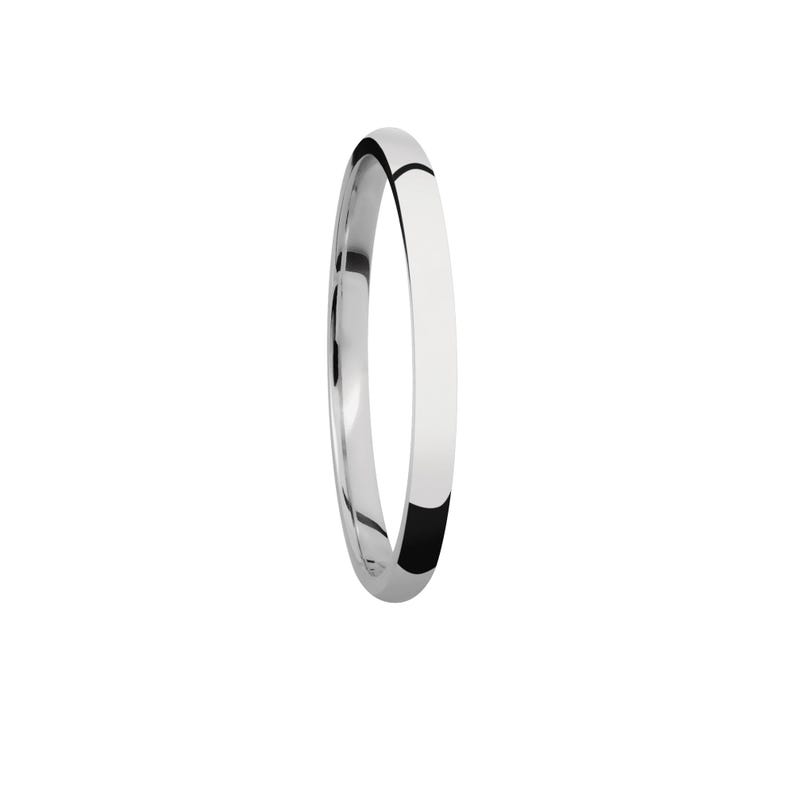 May include: A simple, polished silver wedding band.