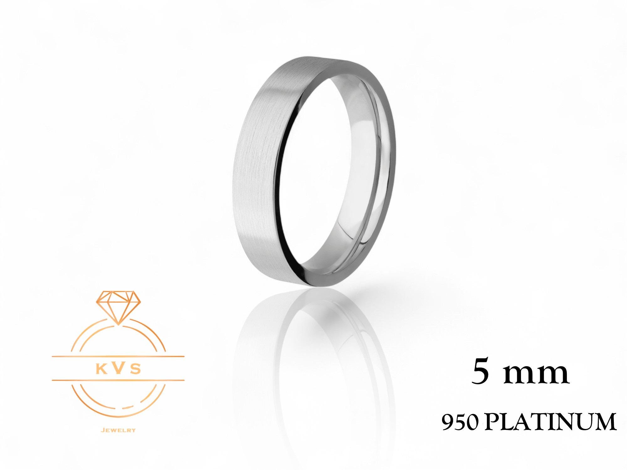 950プラチナリング フラット 5mm 結婚指輪 - コンフォートフィット 