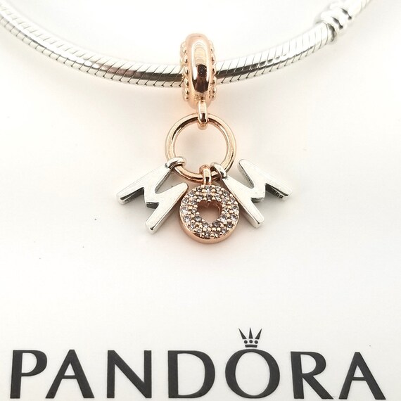 New Rose Gold Plated Mom Letters Dangle 