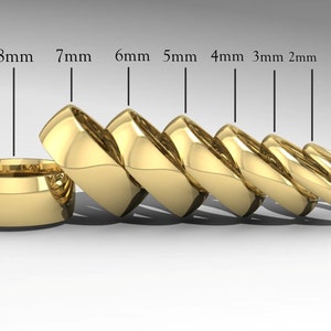 10K Yellow Gold Low Dome Wedding Band Ring - Comfort Fit - Polished -Solid Gold Ring -  Womens Mens Wedding Band - Free Engraving