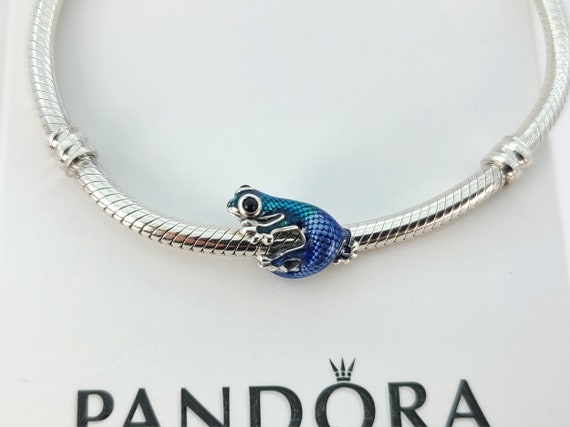 New Pandora Metallic Blue Gecko Charm 792701C01 W box Etsy UK