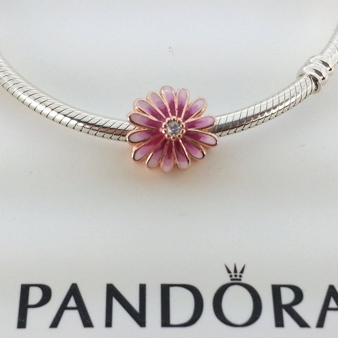 New Rose Gold Pink Daisy Flower Charm for Pandora Bracelet 788775C01 W box Etsy