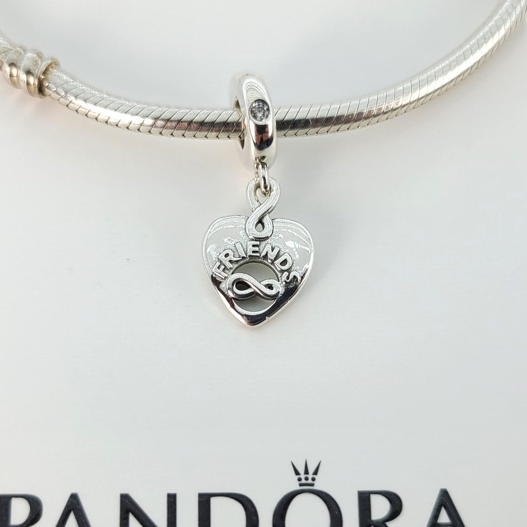 New Sterling Silver Friends Forever Heart Dangle Charm para Etsy España