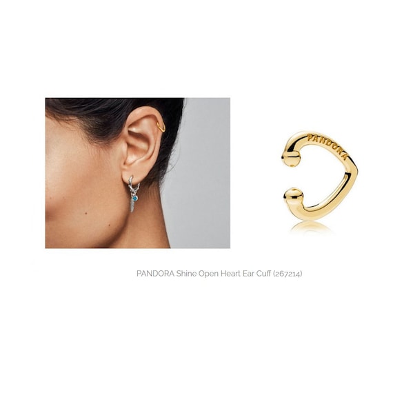 New Pandora Shine Collection Open Heart Ear Cuff Earrings | Etsy Australia