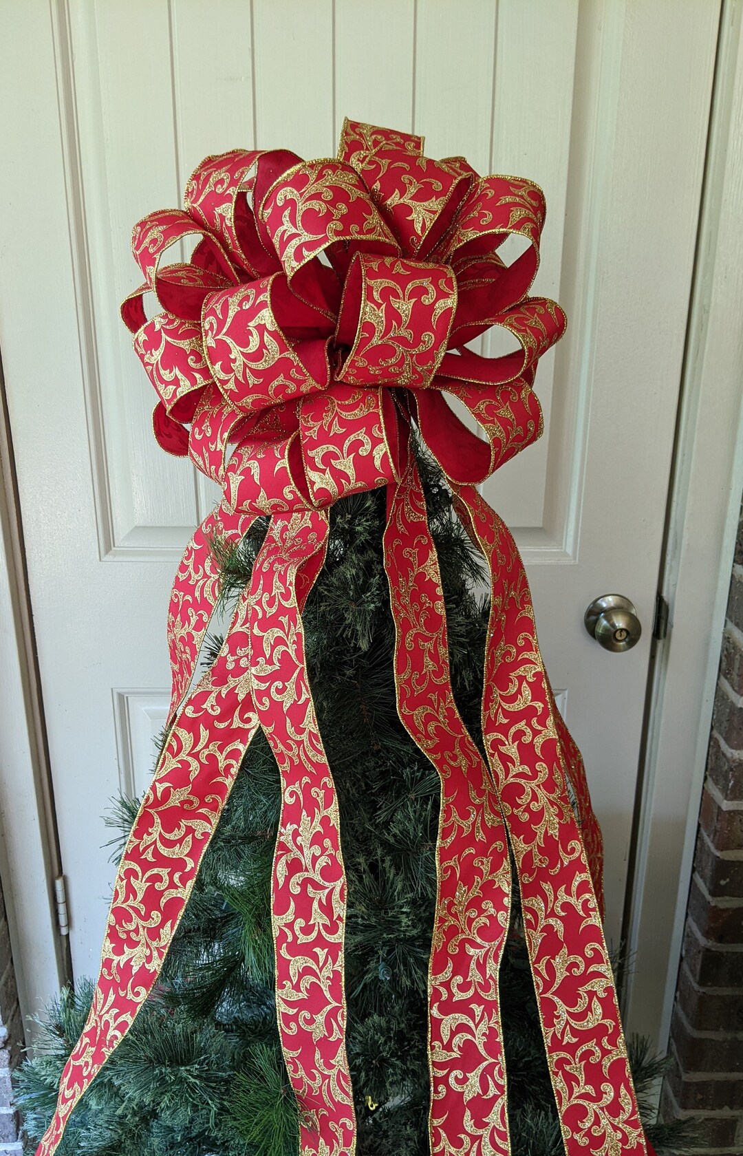 Christmas Tree Topper Bow Extra Large Tree Topper Etsy