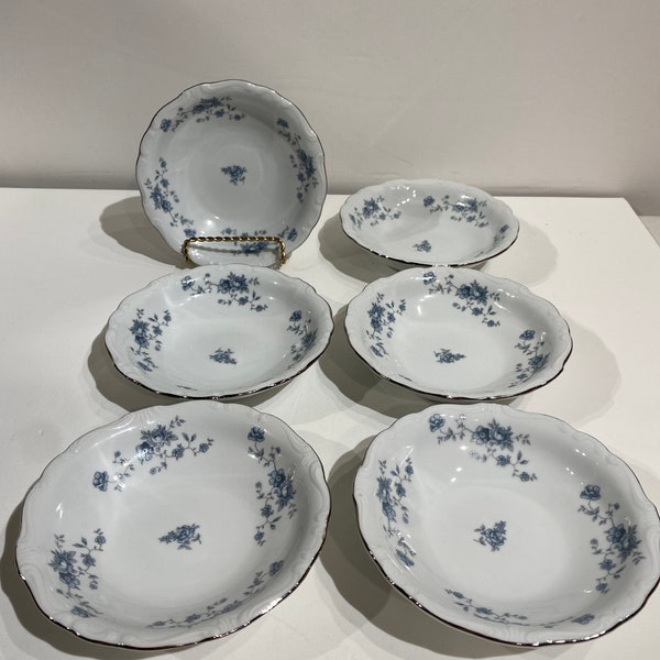 6 Johann Haviland Blue Garland Bavaria Germany or Traditions 5” Berry Dessert Bowls