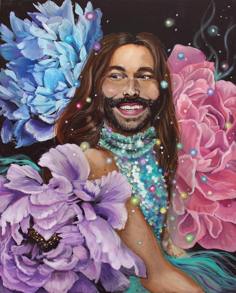 JVN Jonathan Van Ness Queer Eye Fine Art Print Oil Etsy