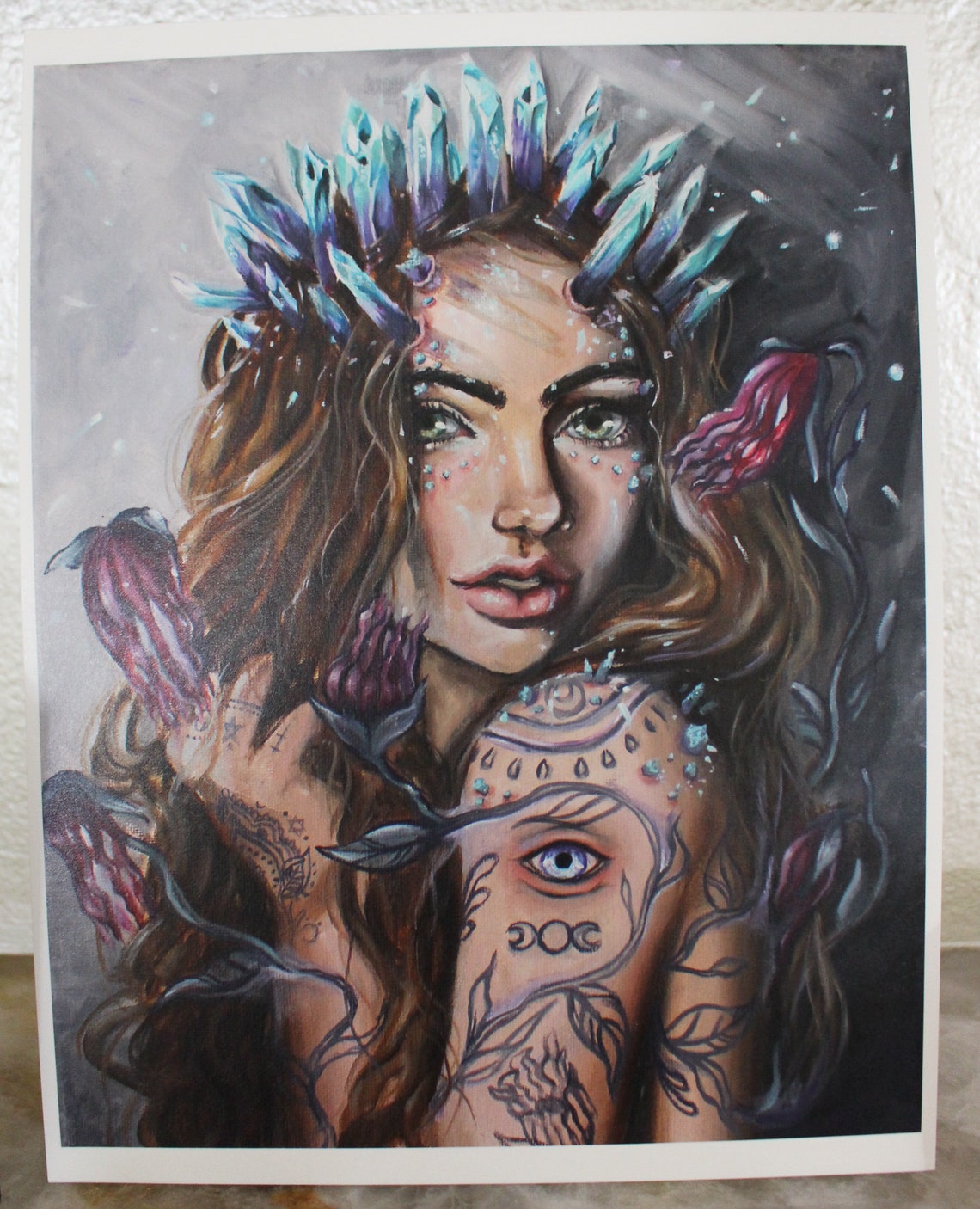 Refract Pop Surrealism Fine Art Print Crystal Portrait - Etsy