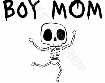 Boy Mom skeleton graphic T-Shirt | Alternative mama tee