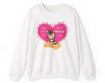 Retro Valentine Heart Puppy Sweatshirt | Anti Ice Statement Crewneck