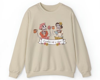 Comadres, cafe y chime Señora Mama Tia Latinx Latina Chicana Mexican coffee pan dulce Crewneck Sweatshirt