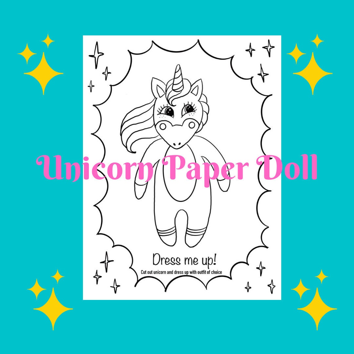 Unicorn Paper Doll Activity Pack Etsy