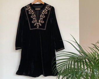 black velvet tunic top