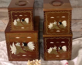 MCM Rooster Canister Set