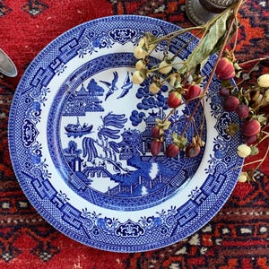 Vintage Blue and White Plate