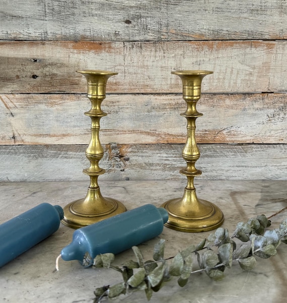 Set of 2 Brass Candle Holders