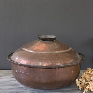 Old Copper Bowl with Lid