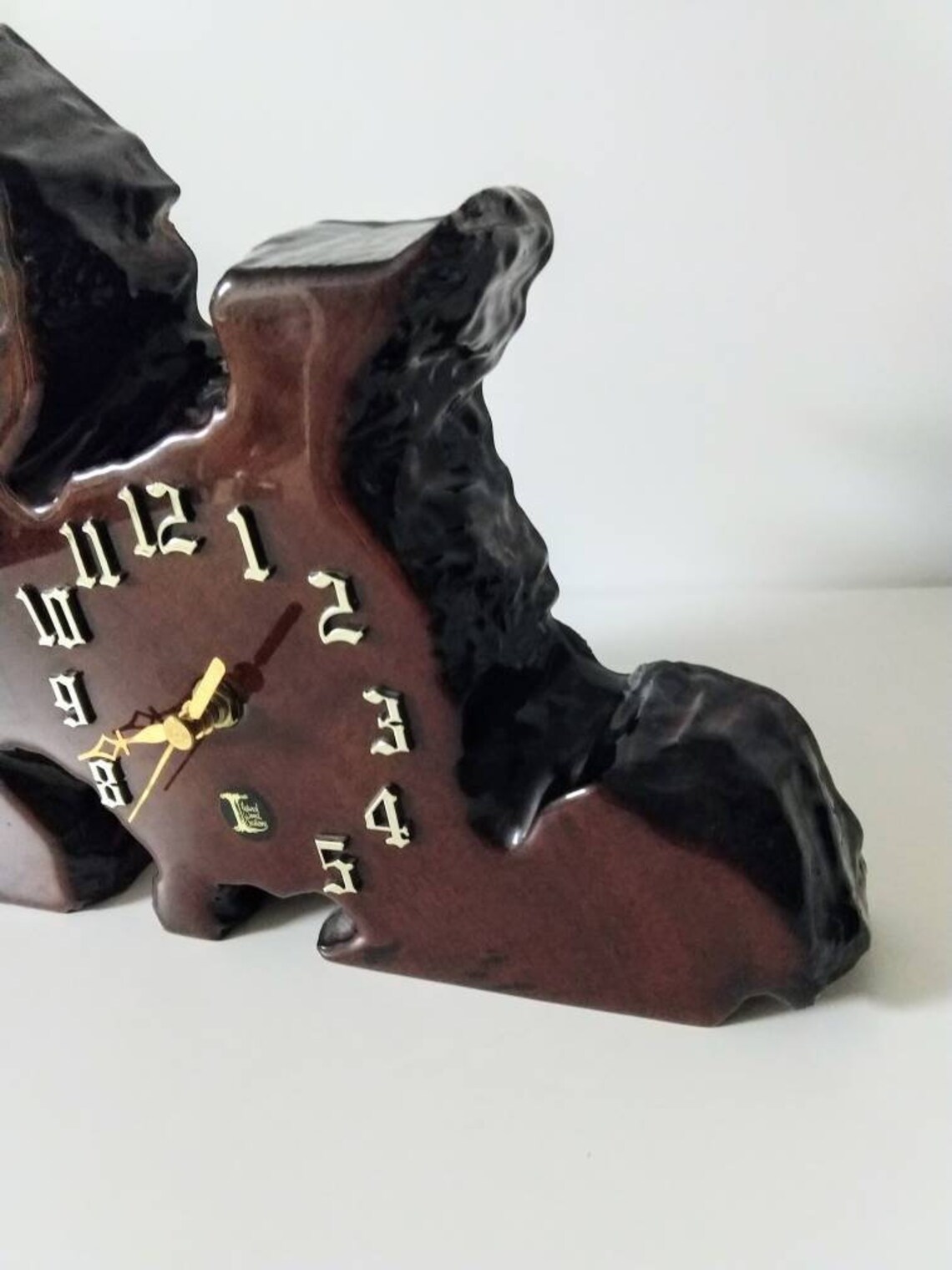 Vintage Live Edge Wood Mantel Clock New Zealand Kauri Wood Etsy