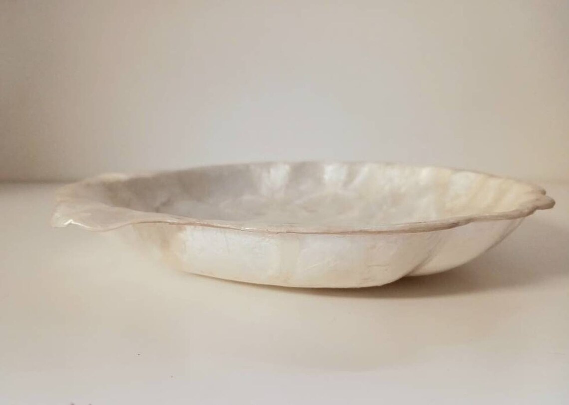 Vintage Capiz Shell Bowl - Luster Shell Shaped Dish - Vintage Home ...
