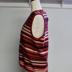 Vintage Pendleton Striped Cotton Sweater Vest - Womens Size Medium Button Front Knit Top image 2