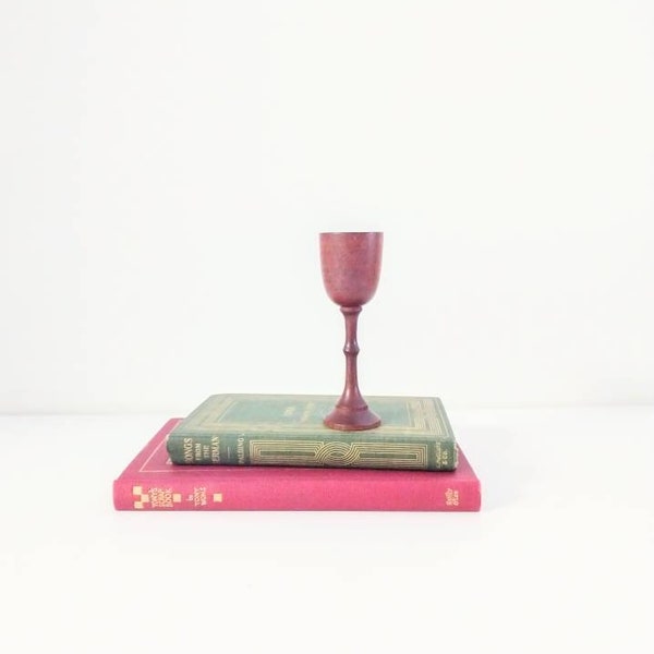 Small Turned Wood Goblet - Miniature Wooden Chalice - Vintage Home Decor