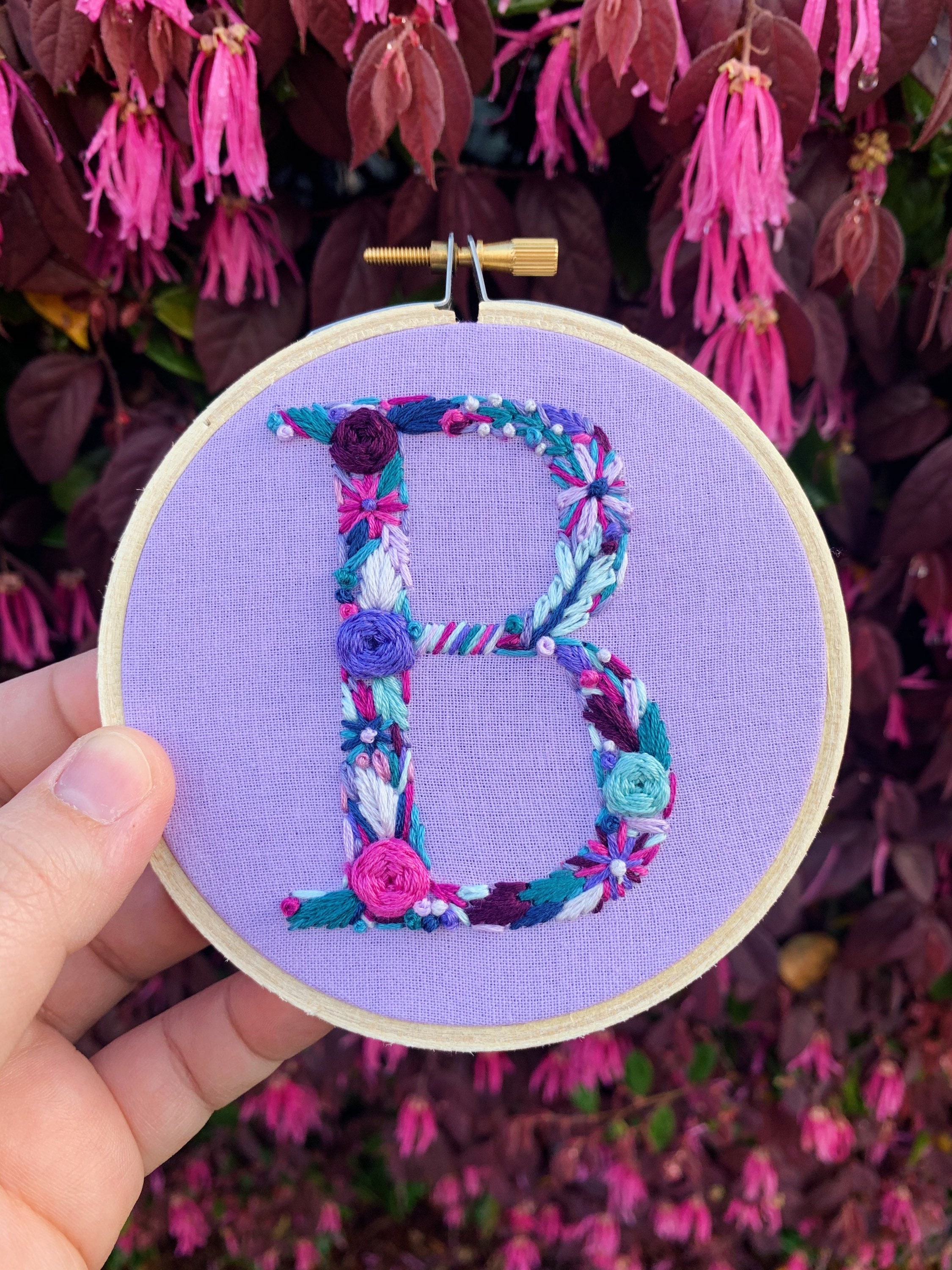 PDF Pattern - Letter B Floral Monogram, Embroidery Pattern, Alphabet ...