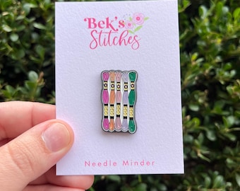 Enamel Floss Skein Needle Minder, Needle Magnet, Embroidery Accesory, Needle Nanny